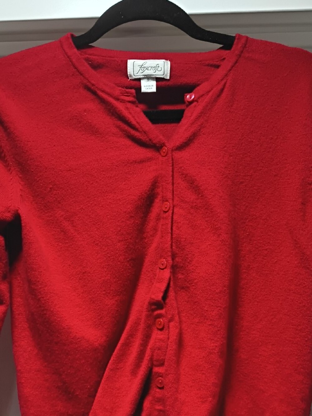 Foxcroft Red Button-Front Cardigan - Picture 3 of 4